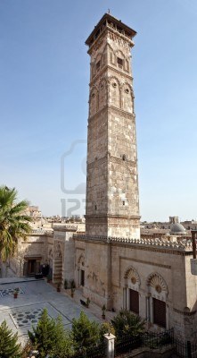 Built on the site of a great 8th century Umayyad Mosque in 1090, the minaret dominated Aleppo's historic skyline