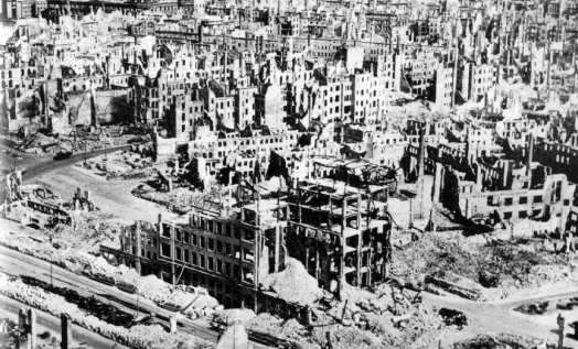 Dresden ruined after Allied air raids